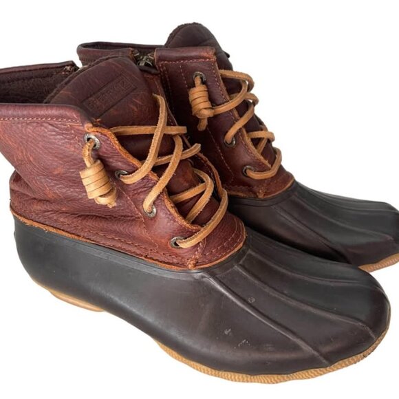 Sperry Saltwater Leather Waterproof Duck Boots Womens size 6.5 - Picture 1 of 8
